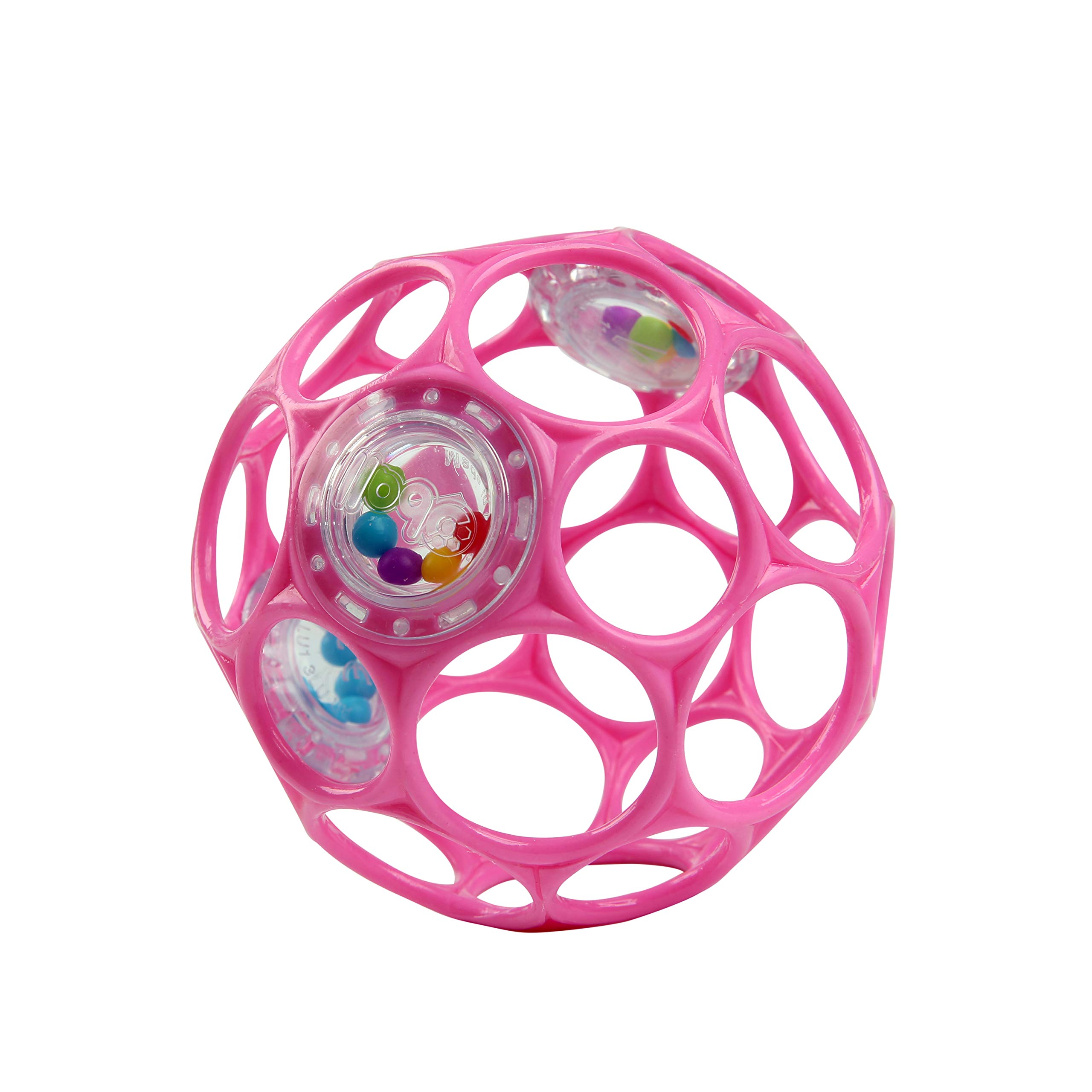 Bright Starts Oball Rattle Easy-Grasp Toy - Pink, Ages Newborn - 1 Count (Pack of 1) - Image 1