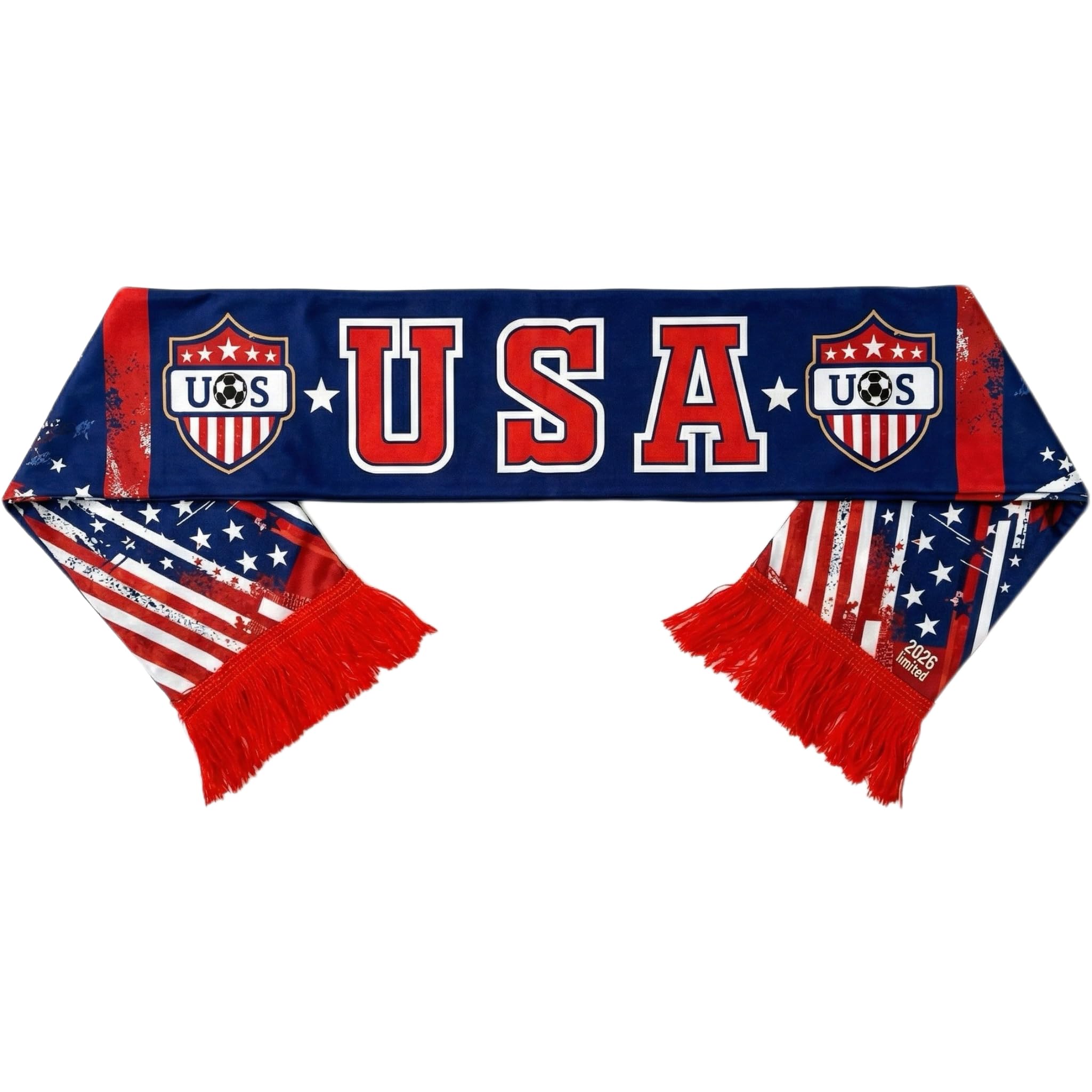 GDLCETK World Cup 2026 Merchandise - Team USA Soccer Scarf - Double Sided Print Polyester 55in x 6in - Red White Blue Fan Scarf for Men Women - Perfect for Match Viewing, Fan Parties & Gifts - Image 1