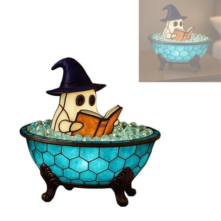 Halloween Ghost Bubble Bath Lamp, Bathtub Ghost Night Lights, Cute Led Lamp for Bathroom Decor, Spooky Reading Books Nightlight