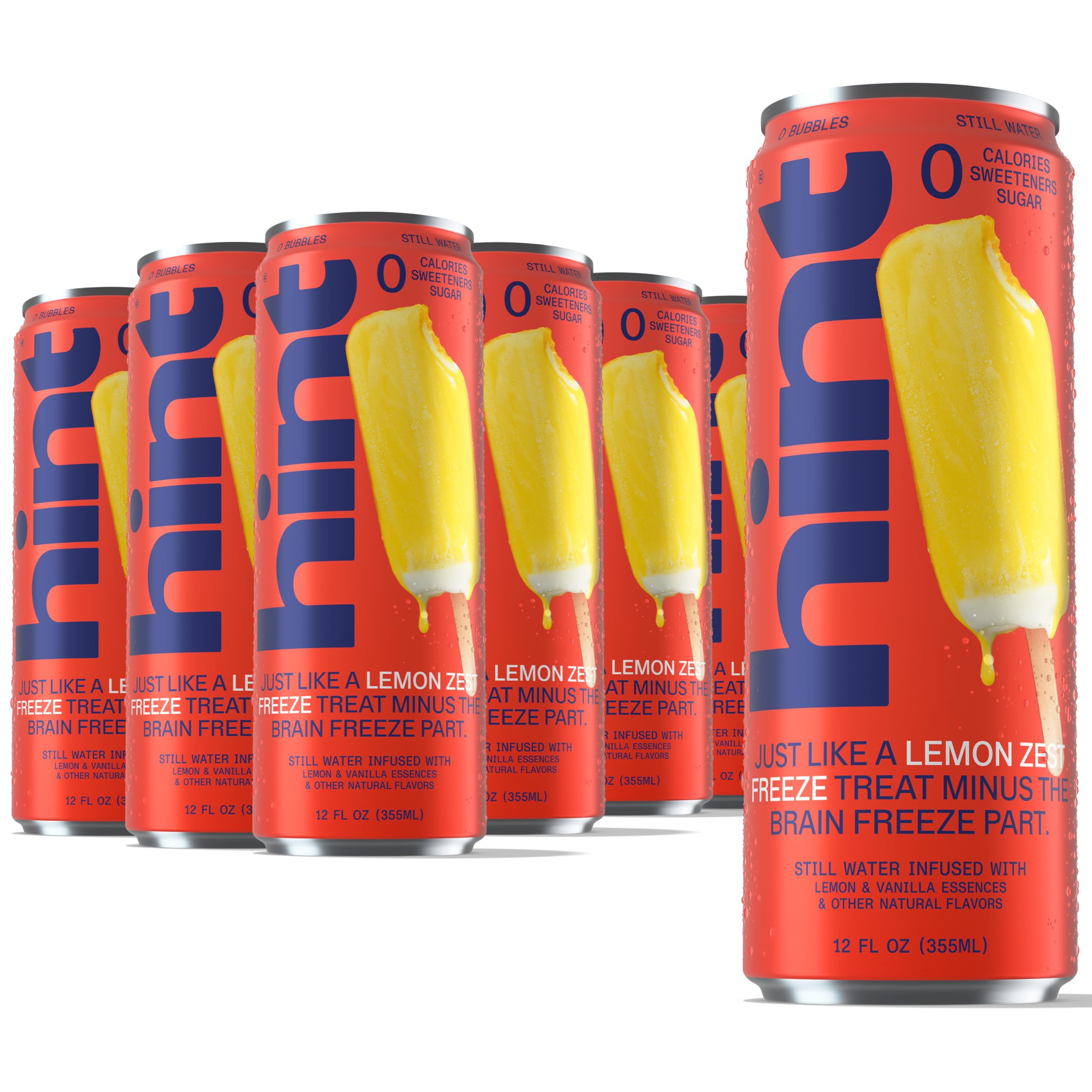 Hint Fruit-Infused Canned Water, Lemon Zest - Purified Flavored Water with Zero Calories, Natural Flavors, and Sugar Free - 12 Fl Oz Cans (Pack of 12)