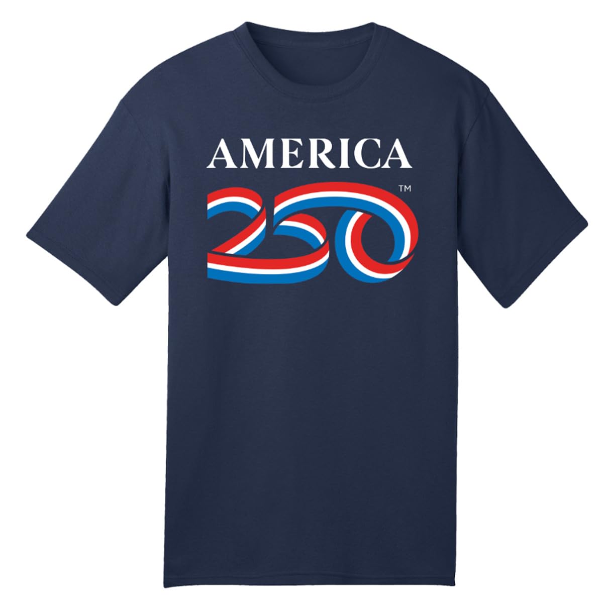 AMERICA 250 250 Anniversary USA Shirt, America250 Official Classic Logo Navy Cotton Tee 4.2oz, 4th of July Shirts Women & Men, Licensed & Official Merchandise (US, Alpha, Large, Regular) - Image 1