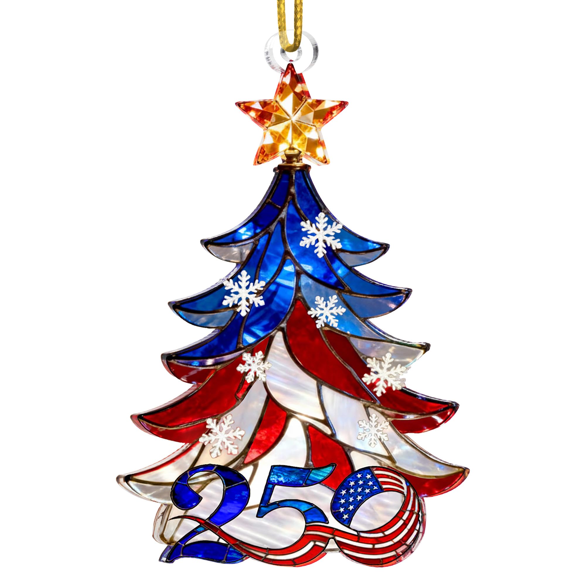 250 Anniversary USA Ornament, 2D Acrylic America 250 Merchandise, Fourth of July Decorations, Patriotic Decor, USA 250th Anniversary 4th of July Gifts, America 250th Birthday Gifts - Image 1