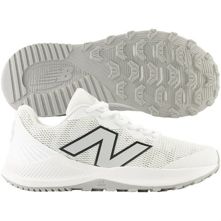 New Balance Youth 4040v7 Turf Trainer Baseball Shoe White/Grey 10.5 - Image 1