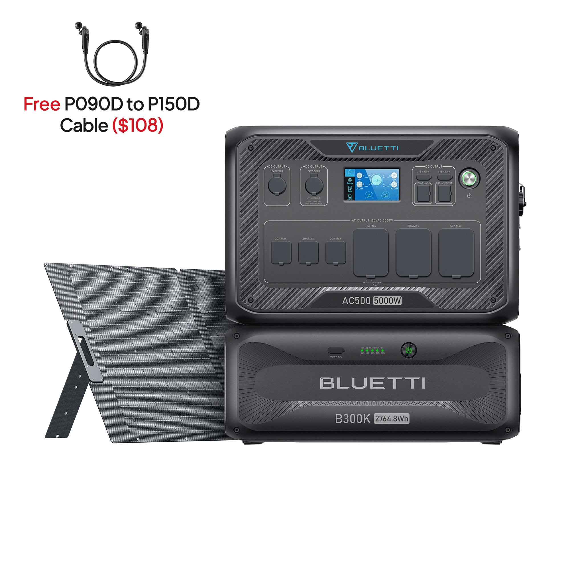 BLUETTI AC500+B300K+PV350D | Whole-Home Battery Backup Power| 5000W Pure Sine Wave Inverter - Image 1