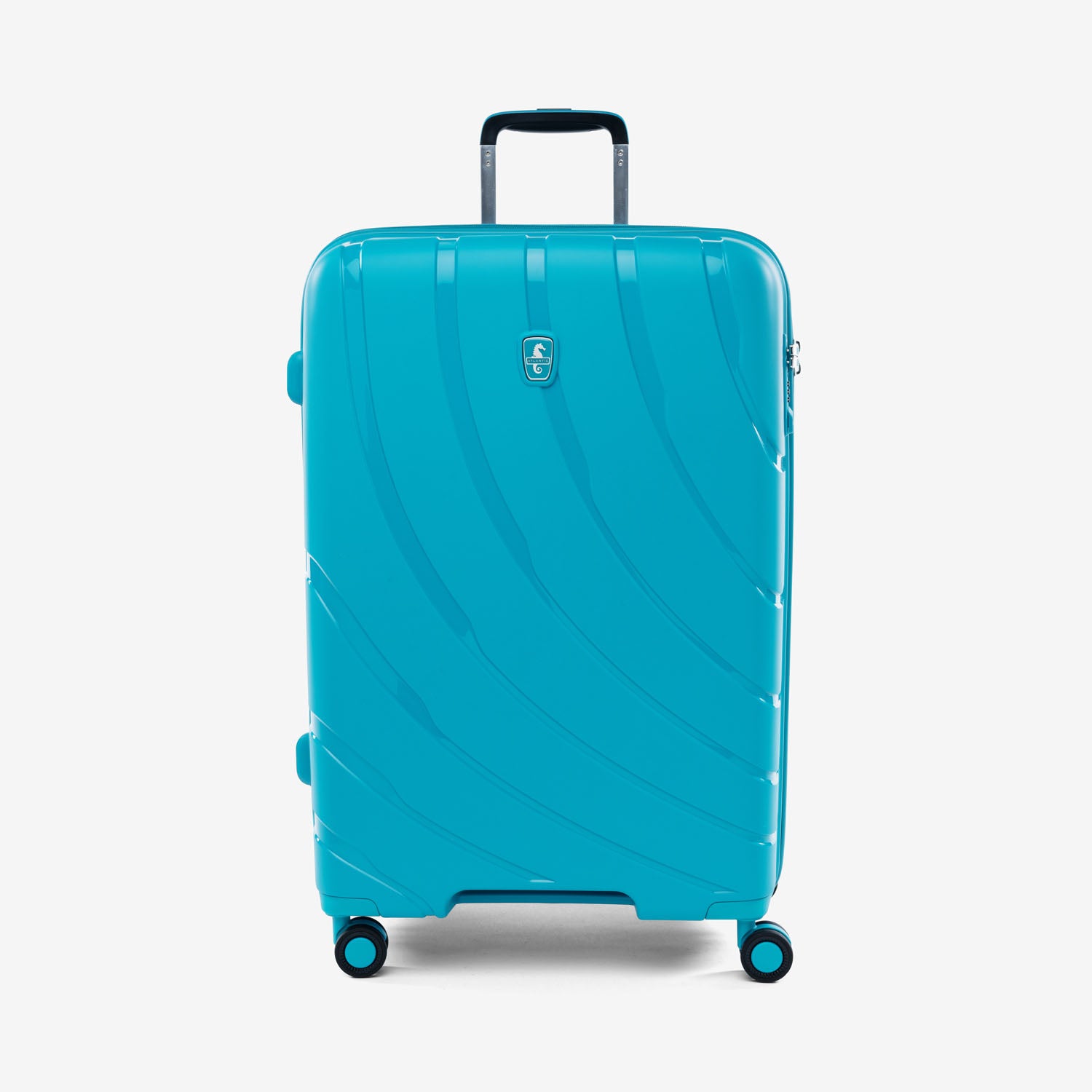 Convertible Medium to Large Checked Expandable Hardside Spinner Suitcase in Surf Teal | Atlantic Luggage - Image 1
