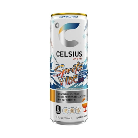 CELSIUS Sparkling Spritz Vibe, Functional Energy Drink 12 Fl Oz Single Can