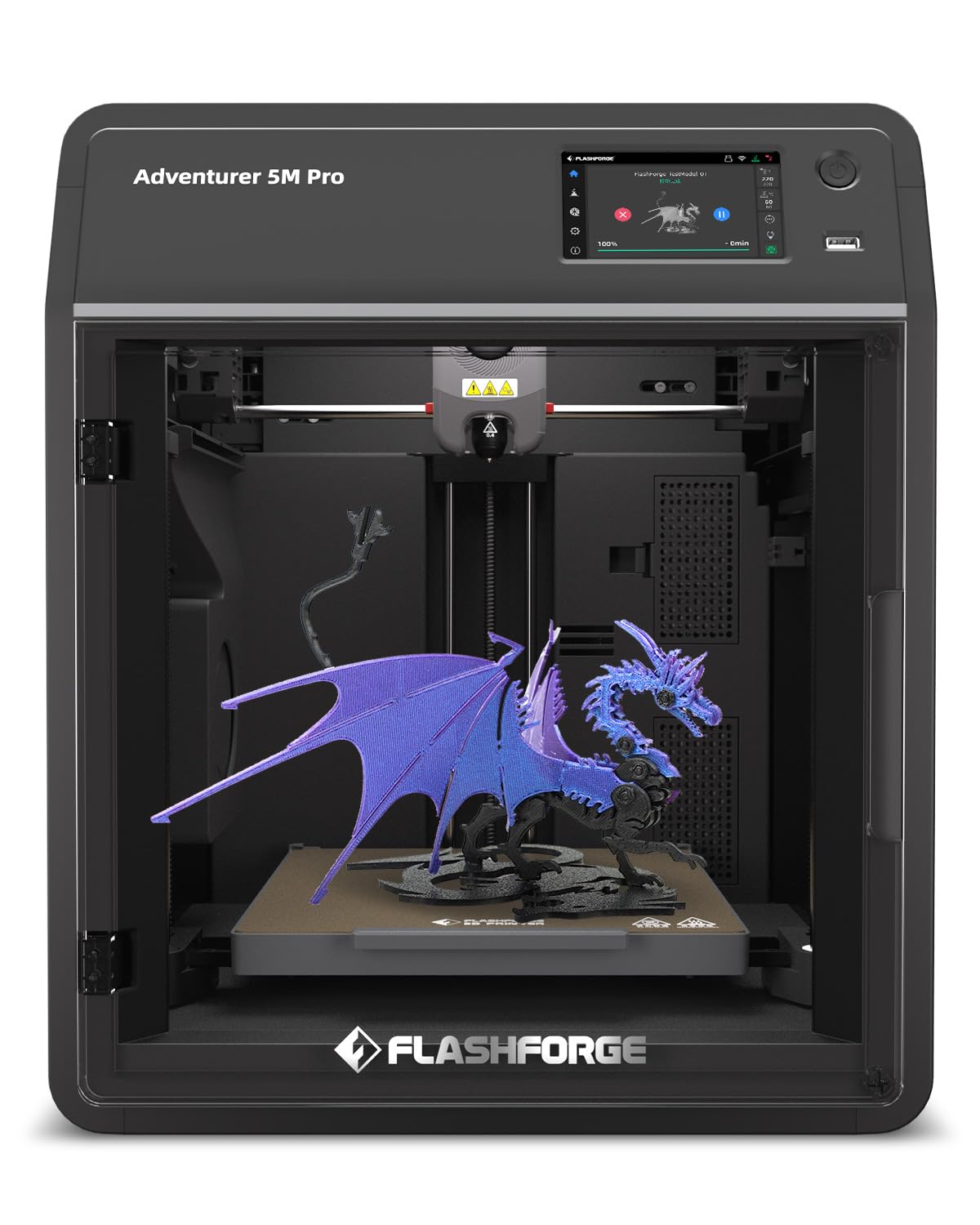 FLASHFORGE AD5M Pro 3D Printer, CoreXY 600 mm/s Printing Speed, 0.4 & 0.6mm 3s Quick-Swap 280°C Nozzles, 1-Click Auto Leveling, Fully Enclosed, 220×220×220mm Build Volume - Image 1