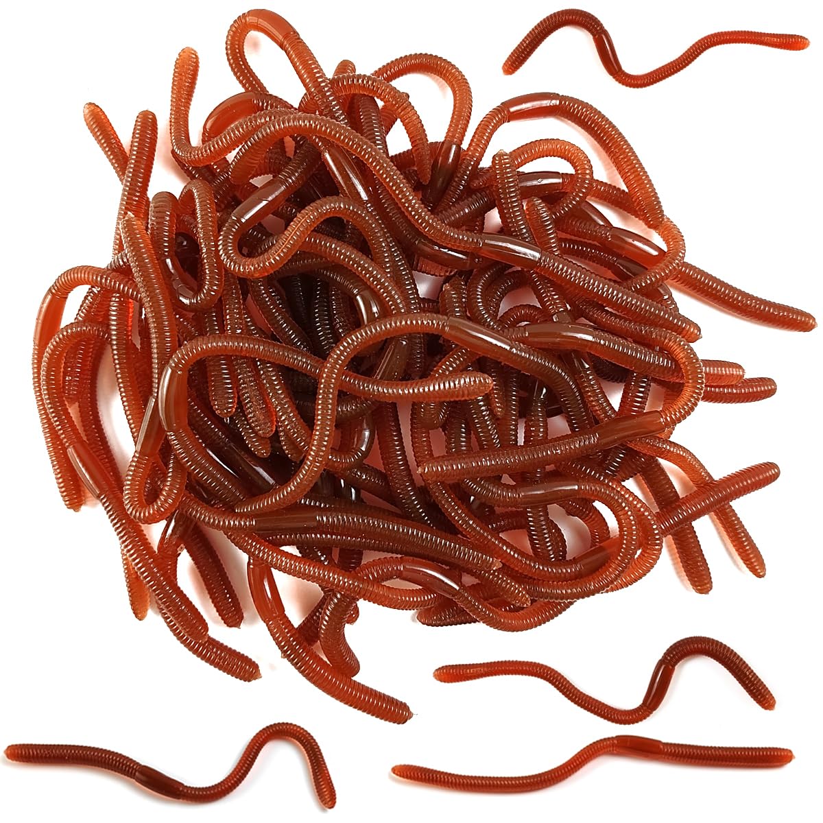 RONYOUNG 30PCS 7.1inch Soft Fake Earthworm Faux Lifelike Stretchy Rubber Earthworms Trick Toy for Halloween April Fool's Day Party