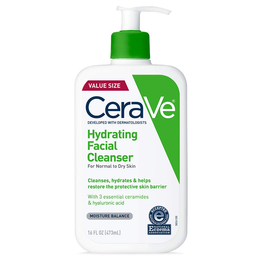 CeraVe Hydrating Facial Cleanser | Moisturizing Non-Foaming Face Wash with Hyaluronic Acid, Ceramides and Glycerin | Fragrance Free Paraben Free | 16 Fluid Ounce 16 Fl Oz (Pack of 1) - Image 1