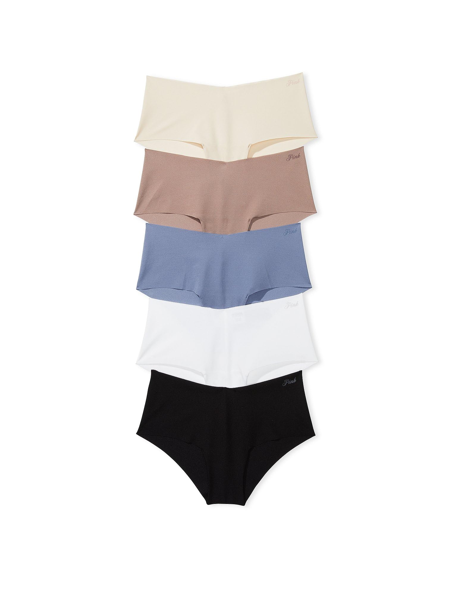 Victoria's Secret PINK Women's No Show Cheekster Underwear, Panties for Women, Spring Basic, (S)