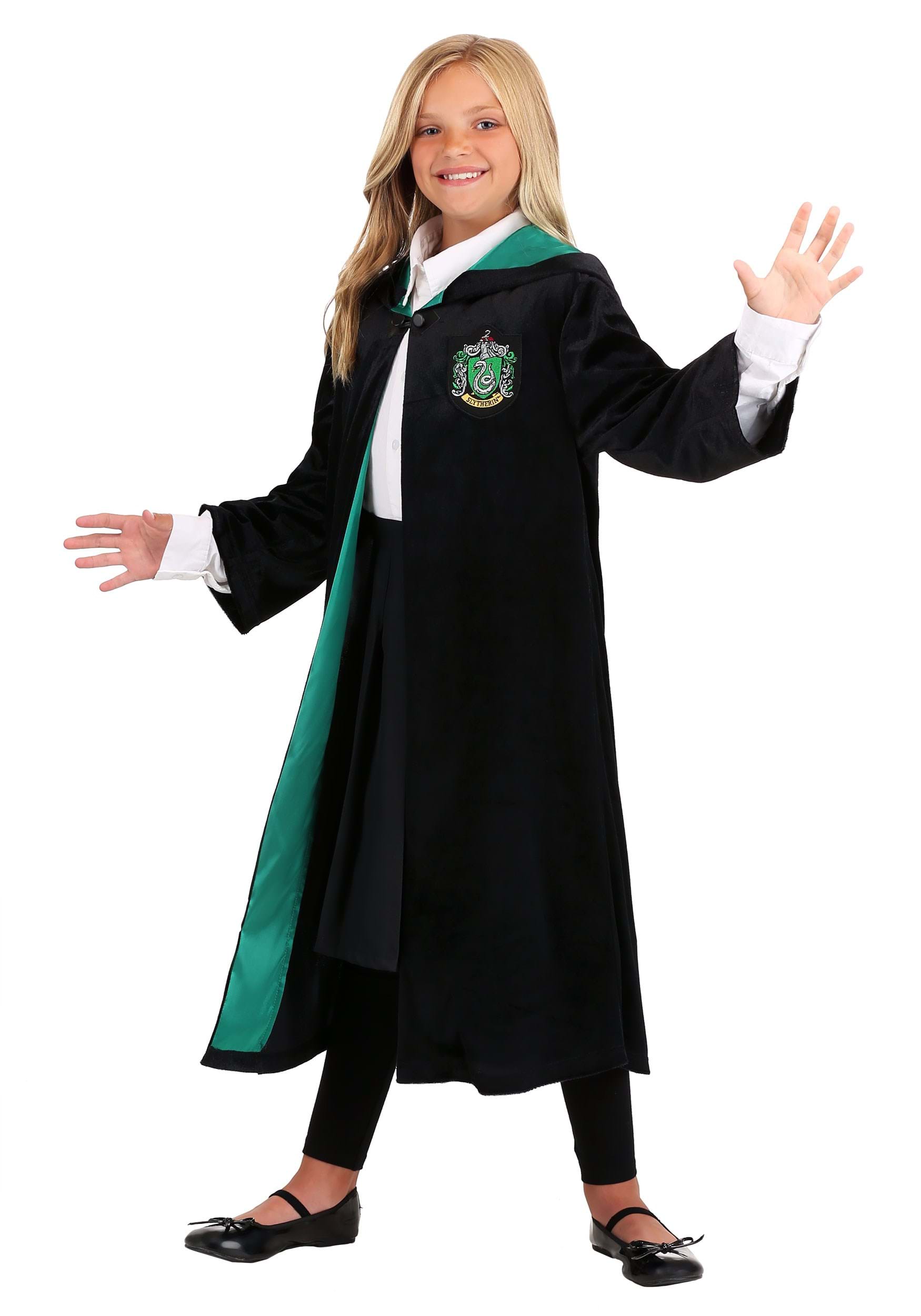 Kid's Harry Potter Deluxe Slytherin Costume Robe | Harry Potter Costumes - Image 1