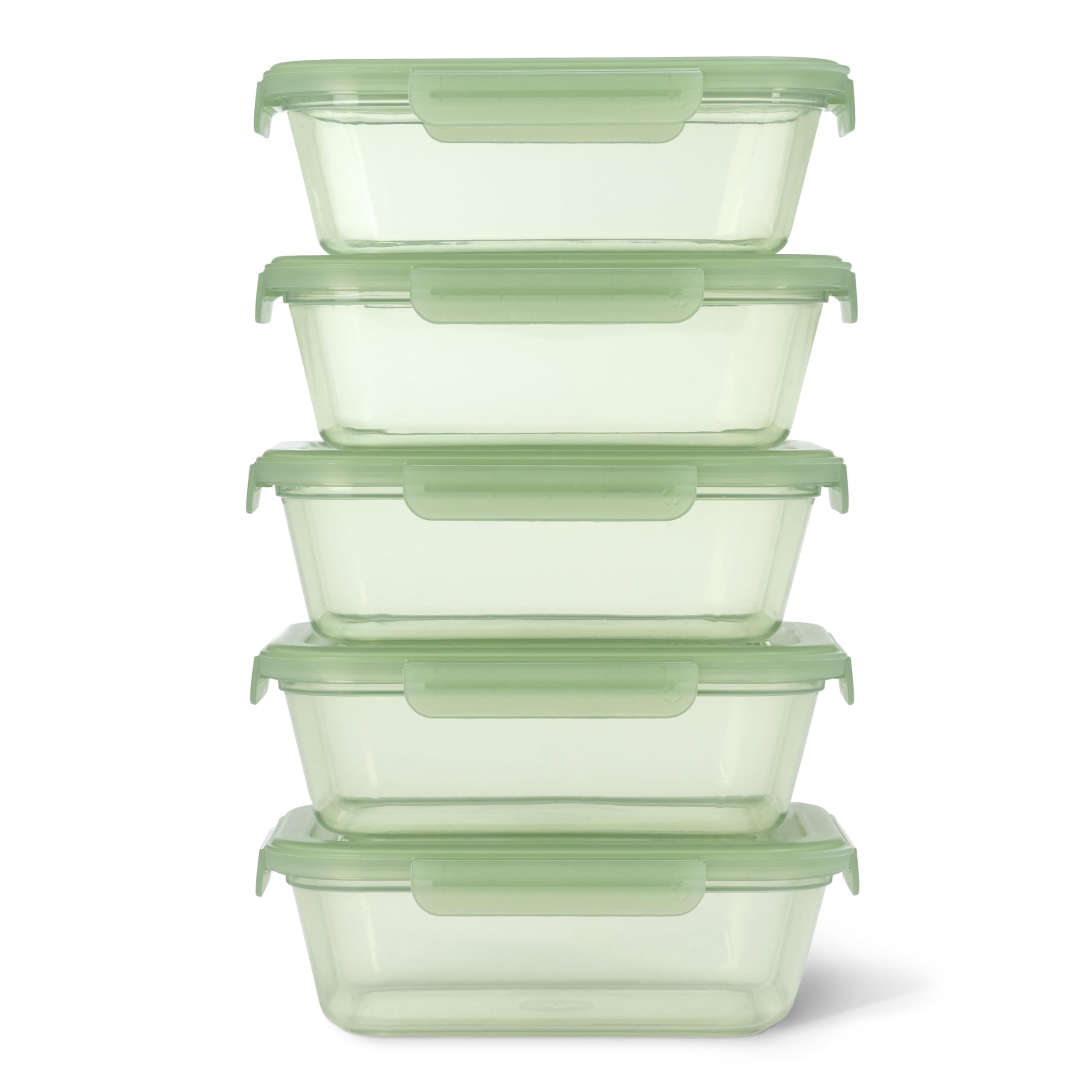 Ello Snap & Nest 10-Piece 4.5 Cup Plastic Meal Prep Set, Reusable Food Containers for Healthy Eating, Freezer, Dishwasher Safe, Sage