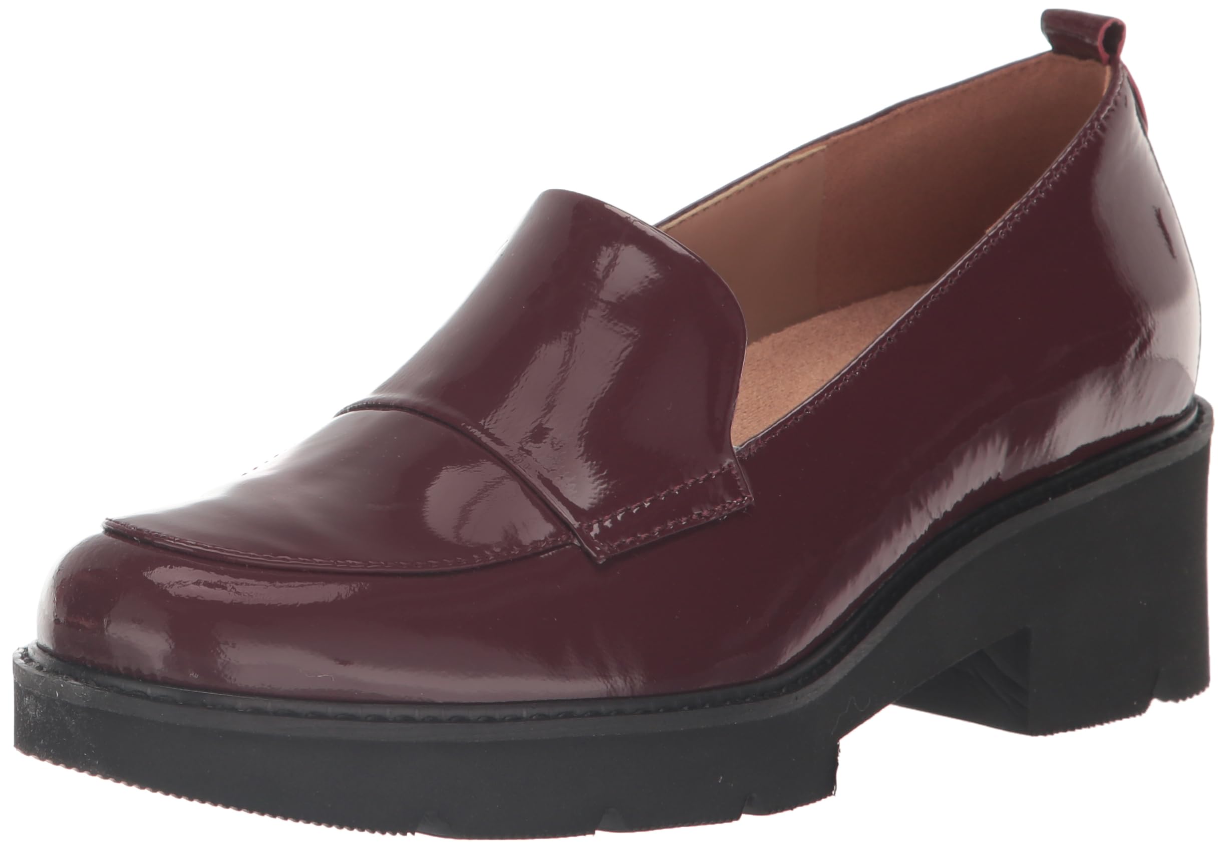 Naturalizer Women's Darry Slip On Lightweight Lug Sole Heeled Loafer, Cabernet Sauvignon Patent, 10 - Image 4