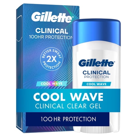 Gillette Antiperspirant Deodorant for Men, Clinical Protection Clear Gel Cool Wave Scent, 2.6oz - Image 1