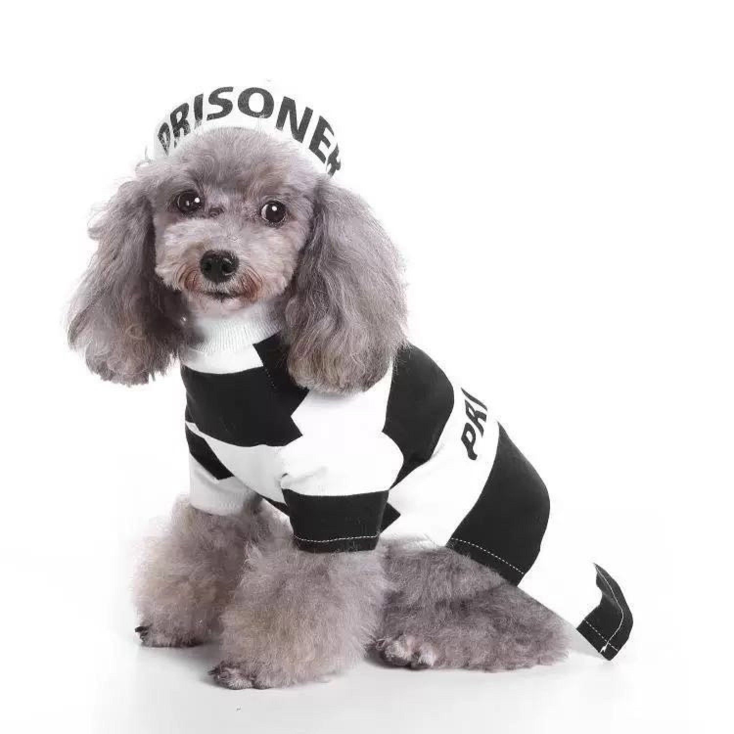 Pet Life Striped Retro Inmate Prisoner Pet Dog Costume Uniform, Size X-Large - Image 1