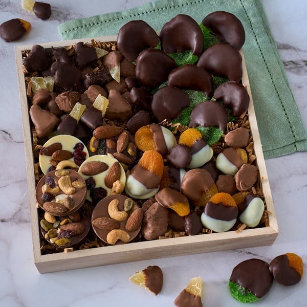 Premium Belgian Chocolate Dipped Fruit & Mendiant Gift Tray