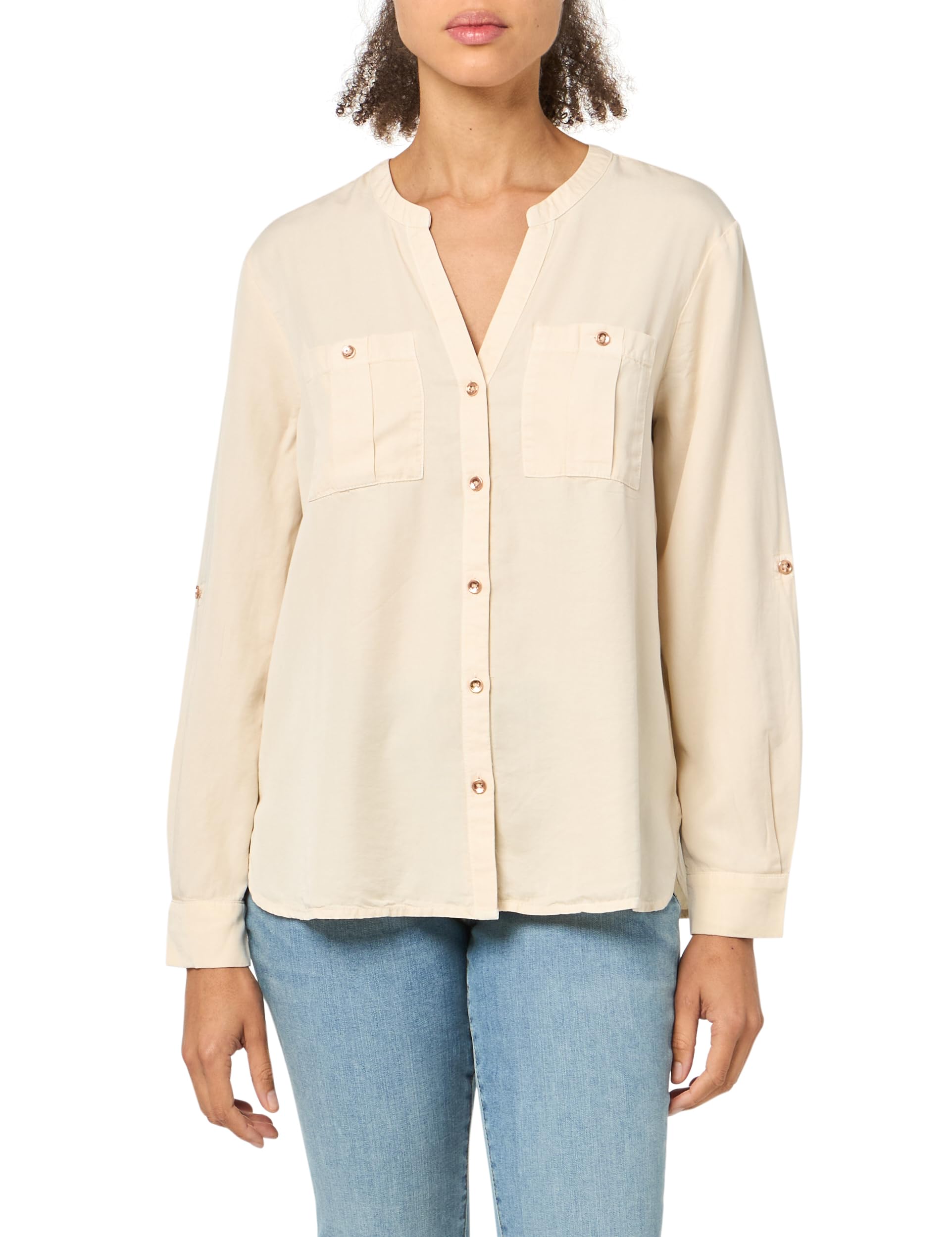 NIC+ZOE Drapey Utility Shirt, Sandshell, M